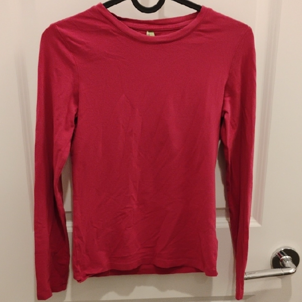 Smart Set Raspberry Pink Purple Cotton Long Sleeve Top Women's Size Small
